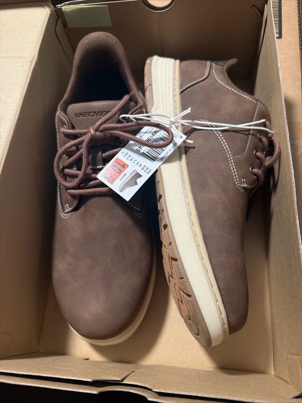 Skechers Men's Swift Fit Casual Shoes Size 10.5 Brown Hands Free Relaxed Fit